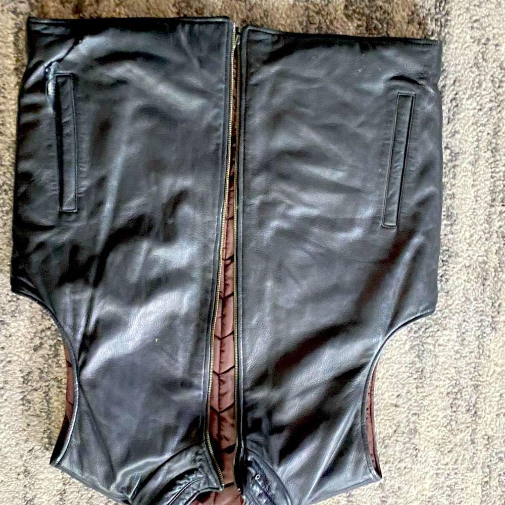 Leather vest by jcrew